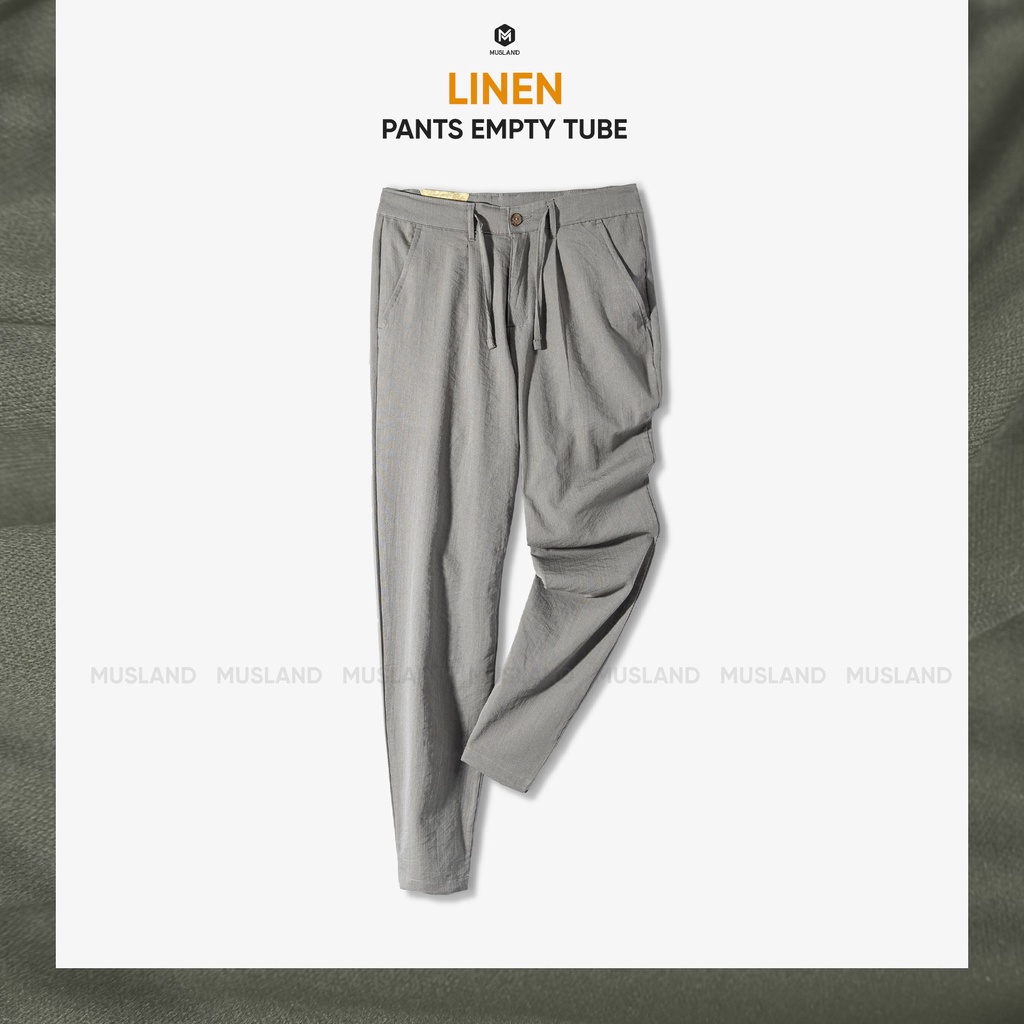 Quần (Kaki-Linen) Nam,dáng suông Musland. Chất liệu Linen đũi,mềm mịn kết hợp với dáng xuông mang lại sự thoải mái