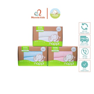 Set 2 khăn Nappi sợi tre đa năng cho bé 77x77cm dệt cotton organic - Monnie Kids