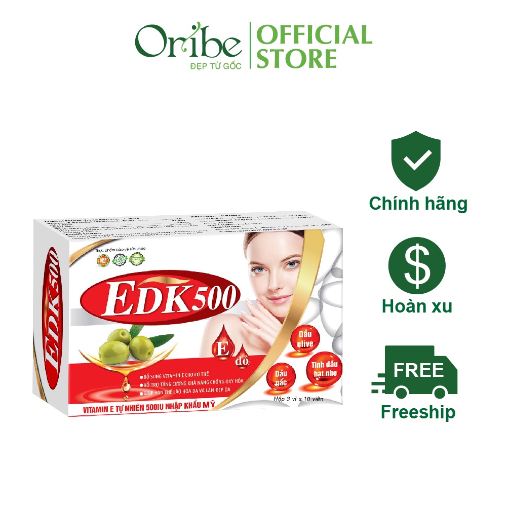 Viên Uống Bổ Sung Vitamin E EDK500 - Giúp Tăng Cường Chống Oxy Hóa, Trẻ Hóa Và Làm Đẹp Da