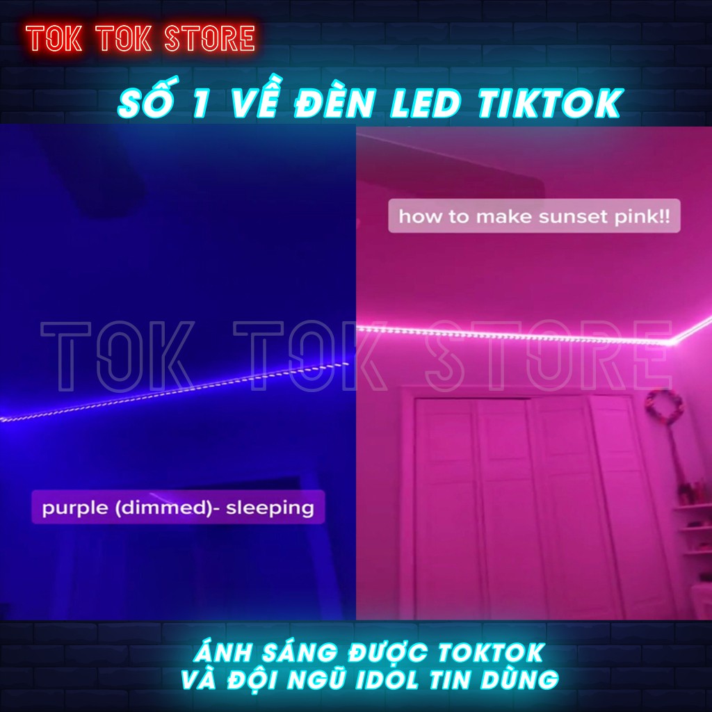 Đèn Led Tiktok 5m Dải LED RGB 5050 SMD 2835 điều khiển từ xa dengan với diode 12V đèn led trang trí nội thất