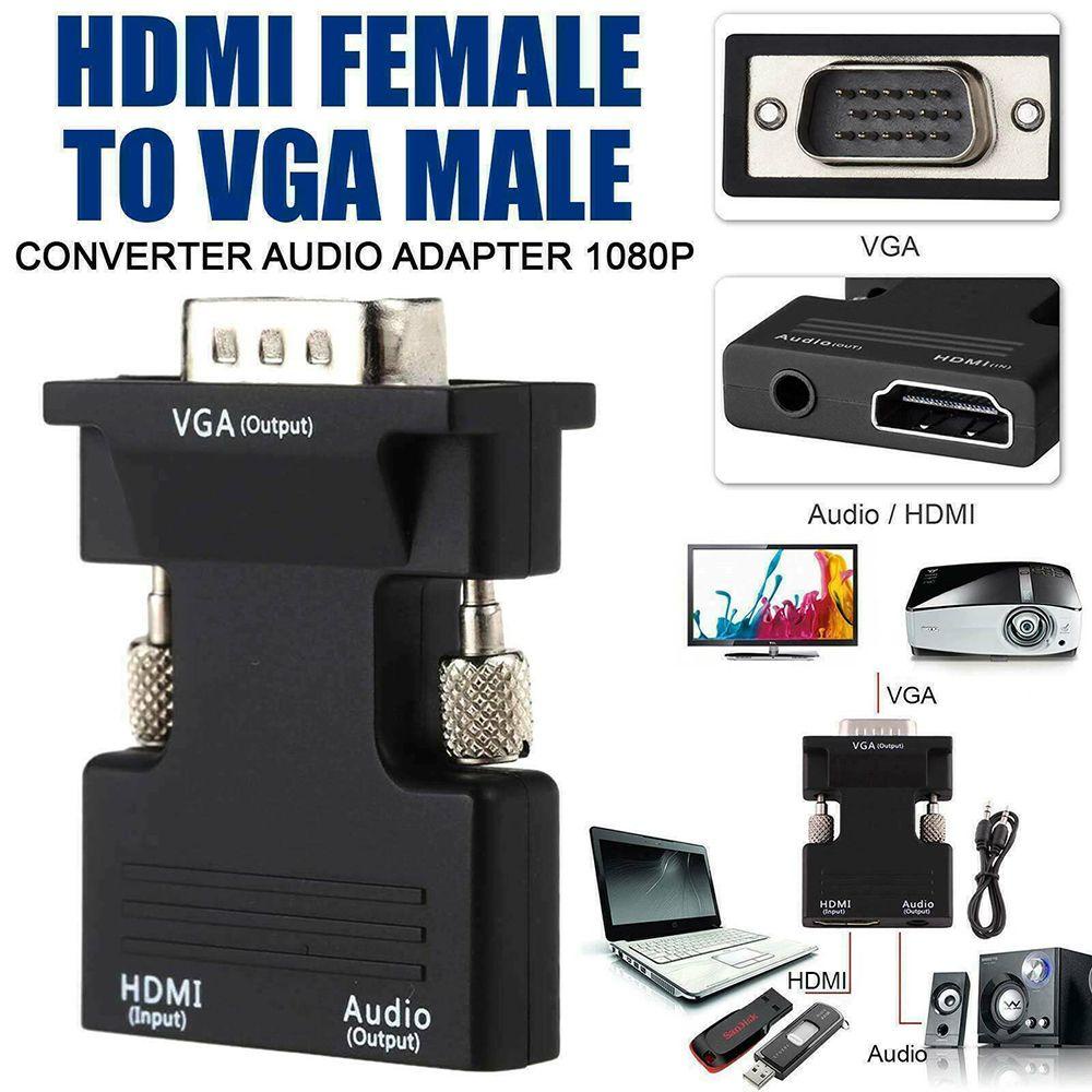 MYRONGVN Dây Cáp Chuyển Đổi HDMI Sang VGA Cho PC Laptop TV Máy Chiếu