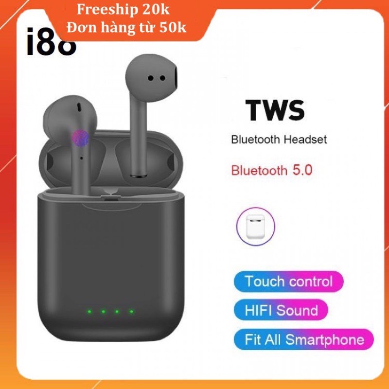 Tai nghe Bluetooth không dây i12 Tws bản 5.0 fullbox - Tặng kèm sạc và hộp, âm thanh cực chất