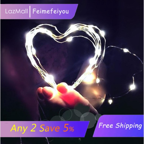 Dây đèn led 5m 50 bóng chạy bằng pin 3AA trang trí nhà cửa sáng tạo