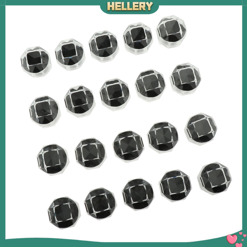 Set 20 Hộp Đựng Nhẫn Bằng Nhựa Acrylic Trong Suốt Màu Đen