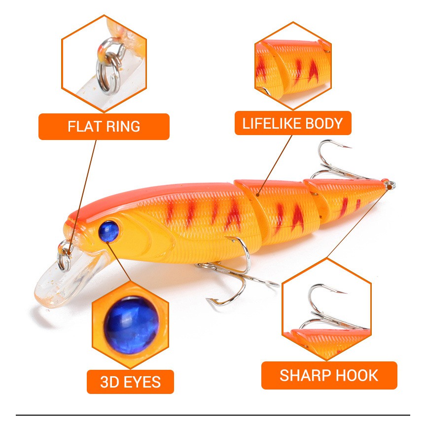 1 Mồi Giả Câu Cá Mồi câu cá nổi bằng nhựa Mồi câu cá thủ công 11.5cm / 15.4g