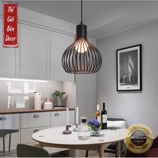 Đèn thả rọ sắt lồng nan lục bình D260