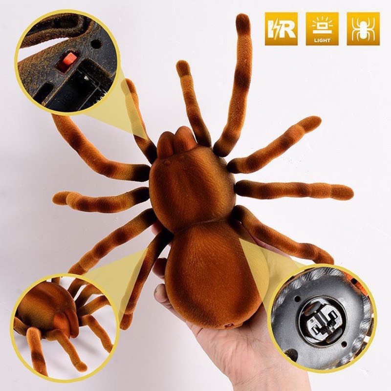 Đồ chơi Robot mô hình Nhện Tarantula 9986M lông lá size đại 25cm điều khiển từ xa mẫu mới 2022 xoay 360 độ mắt có đèn