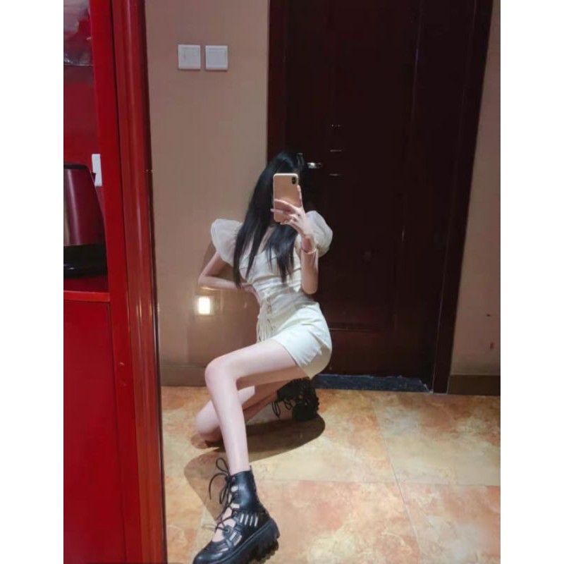 (L240) Đầm họa tiết dây thắt hàng order (có ảnh thật và bảng size ở cuối) | BigBuy360 - bigbuy360.vn