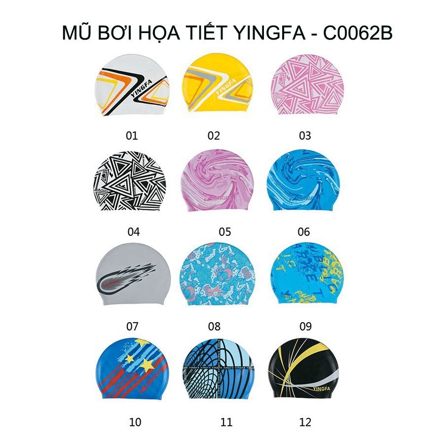 YF001-b Mũ bơi silicon hãng YingFa ,phù hợp cho người lớn và trẻ em,chất mềm dễ đội