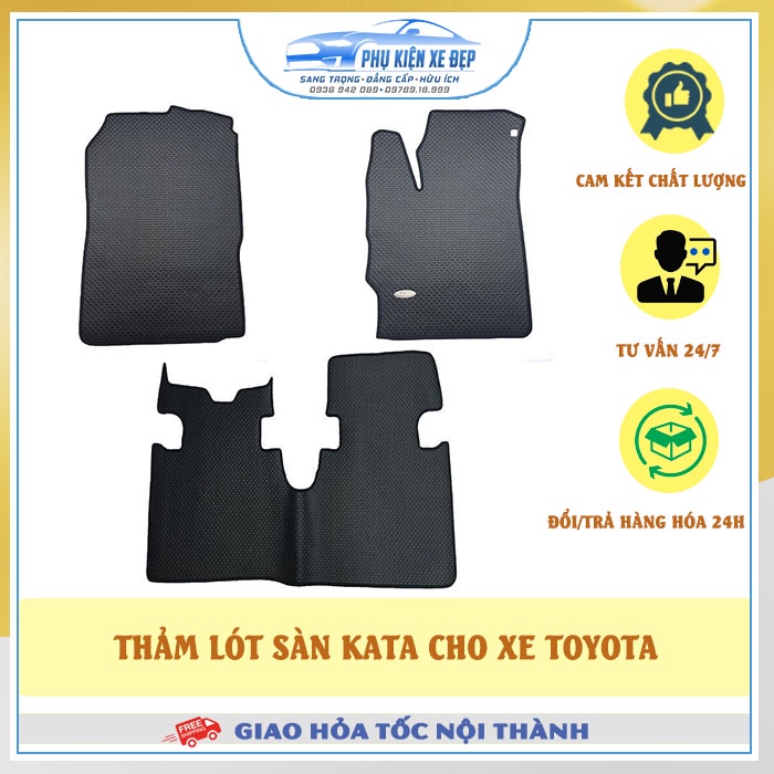 Thảm lót sàn ô tô Kata cao su Thái Lan xe Toyota Rush/Hillux/Camry/Fortuner/Yaris/Wigo/Vios/Venza/Alphard/Sienna