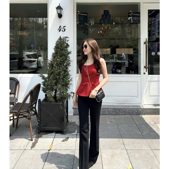 Áo lệch vai chiết eo