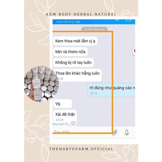 Kem body trắng da Herbal Natural 300GR [ SIÊU TRẮNG ] - Cửa hàng làm đẹp thiên nhiên handmade