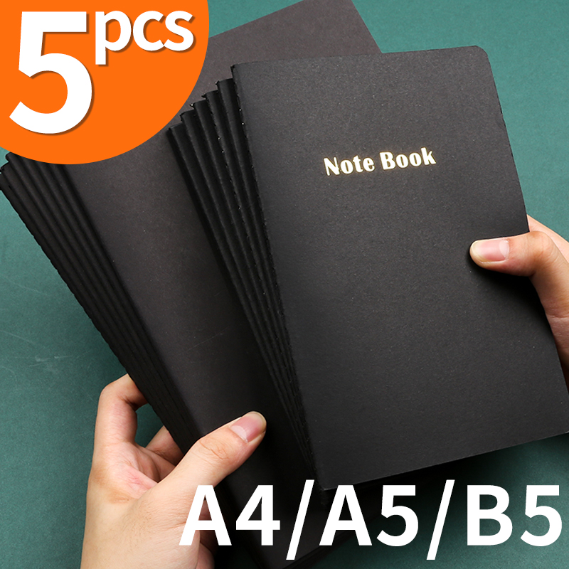 Licao A4 / A5 / B5 Máy tính xách tay 5 tờ, 40 tờ Sổ tay bìa đen / nâu