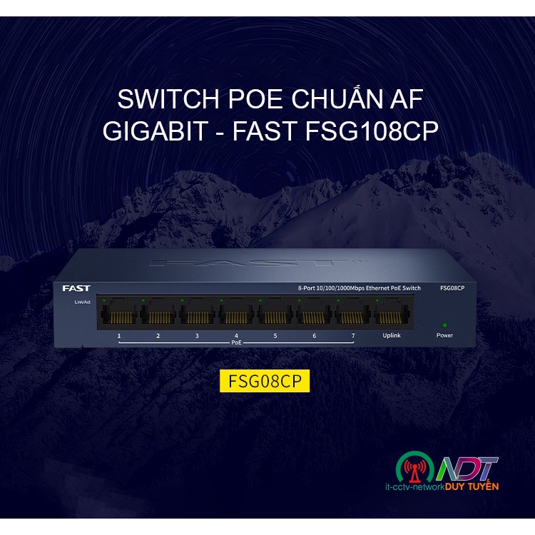 ✅ Switch POE af 65W - Gigabit Mercury  MSG08CP / Fast FSG08CP 8 Cổng Vỏ Thép - Chia Mạng Lan , poe  wifi , camera