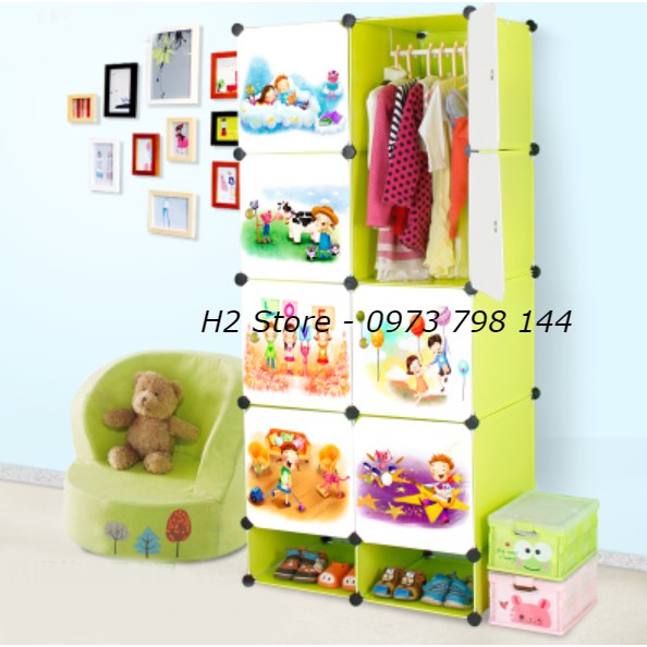 TỦ NHỰA LẮP GHÉP THÔNG MINH NHIỀU MÀU ĐỂ QUẦN ÁO 8 Ô VÀ 2 Ô GIÀY CỬA CỔ TÍCH ĐA NĂNG GIÁ RẺ sâu 47cm