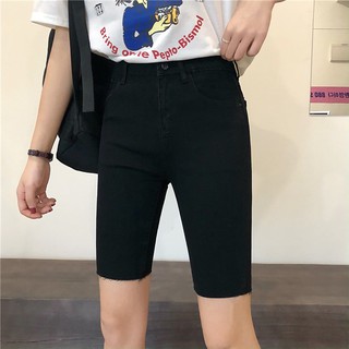 Quần lửng bó sát phong cách Hàn Quốc  2020 mới quần lửng của phụ nữ mùa hè cạp cao bó sát co giãn quần thẳng