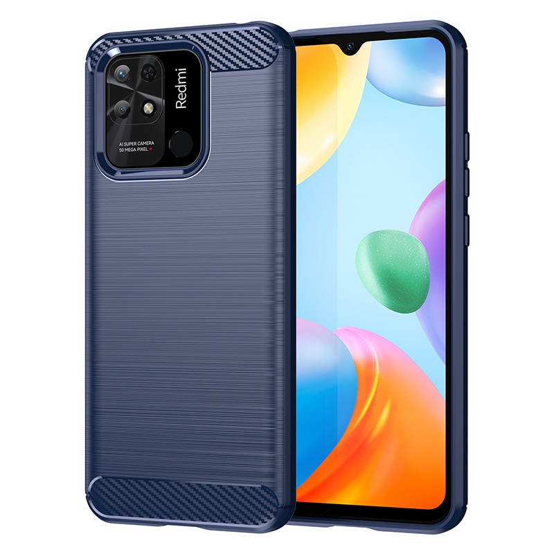 Ốp Điện Thoại Cao Su Mềm Kết Cấu Sợi Carbon Chống Sốc Cho Xiaomi Redmi 10C Note 10 11 Pro 11S 10S Mi 11 Lite 12 Pro Redmi 9A 9C 10C