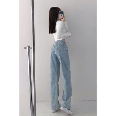 Quần Jeans ống sớ cạp chéo cá tính