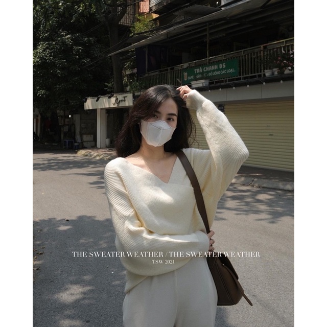 (Ảnh thật) Áo len dài tay vạt chéo Hàn Quốc loại 1 the.sweaterweather TSW | BigBuy360 - bigbuy360.vn
