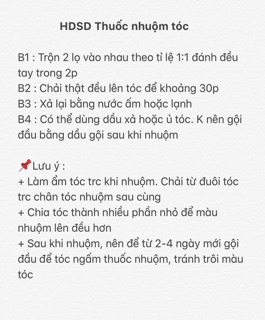 HÀNG CHUẨN Thuốc nhuộm tóc màu THAN CHÌ (kèm trợ dưỡng và găng tay)