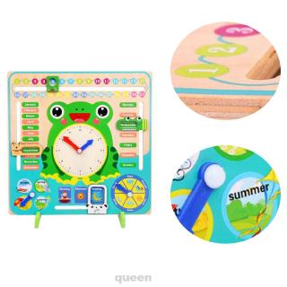 Develop Cognition For Kids Home Kindergarten Learning Non Toxic Teaching Wooden Calendar Clock