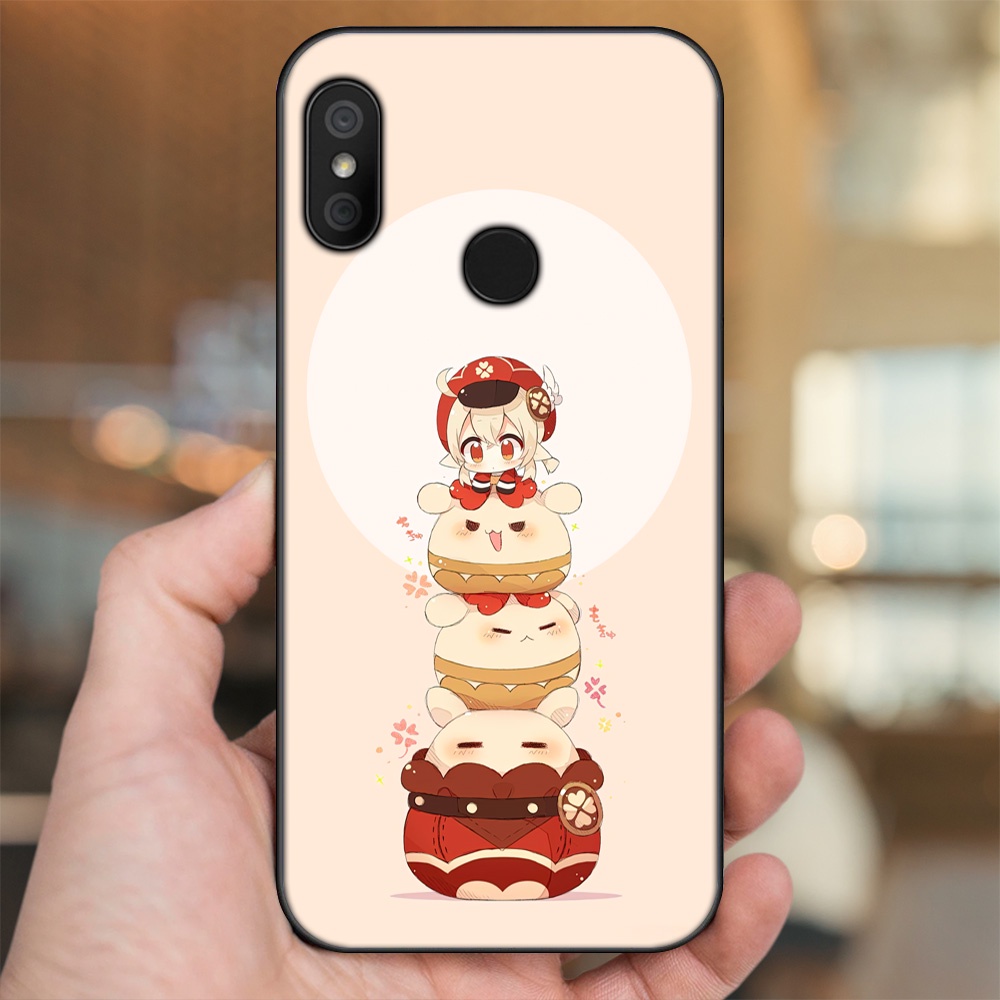 Ốp lưng Xiaomi Redmi 6 Pro, Mi A2 Lite viền đen in hình Klee Genshin Impact