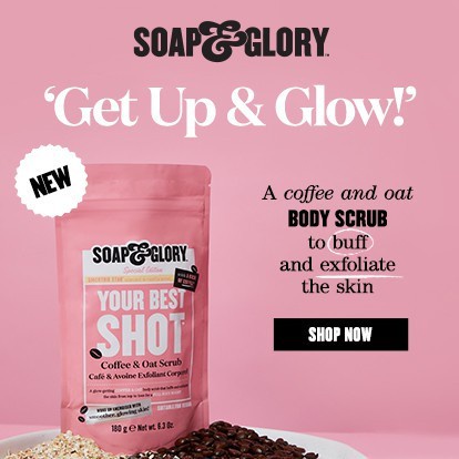 Tẩy da chết body cafe và yến mạch Soap & Glory Your Best Shot Coffee & Oat Scrub 180g