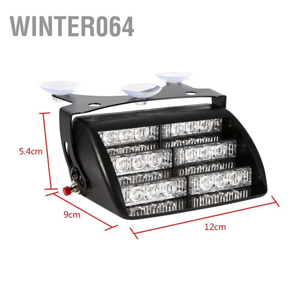 Cảnh sát xe cảnh báo đèn cảnh báo 18 đèn LED Dash khẩn cấp 3 đèn flash 12V Winter064