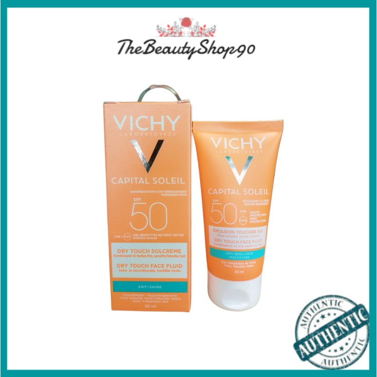 Kem Chống Nắng Vichy Capital Soleil SPF 50+ 50ml Mẫu Mới 2021 - Giảm Bóng Nhờn Có Màu Trang Điểm