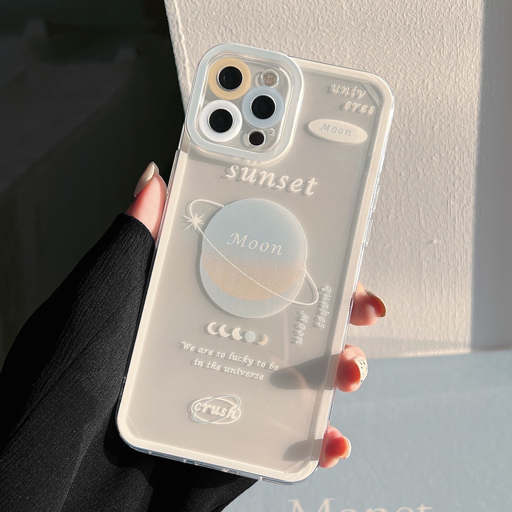 Ốp Điện Thoại Dẻo Trong Suốt Họa Tiết Ngôi Sao/ Mặt Trăng Cho Iphone 13 12 11 Pro MAX 13 Mini 11 Pro MAX X XS XR 7 8 Plus SE2020