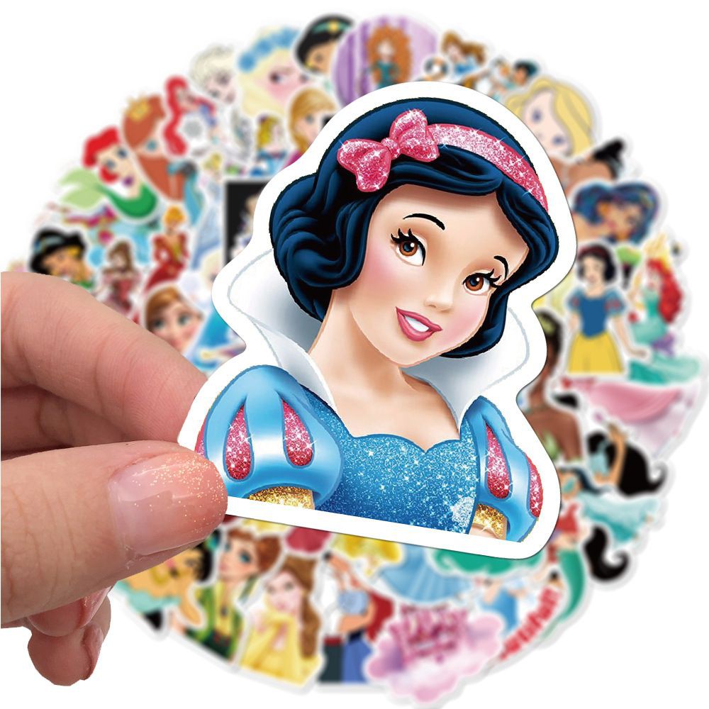 100 Sticker Dán Laptop, Xe Đạp Hình Công Chúa Disney
