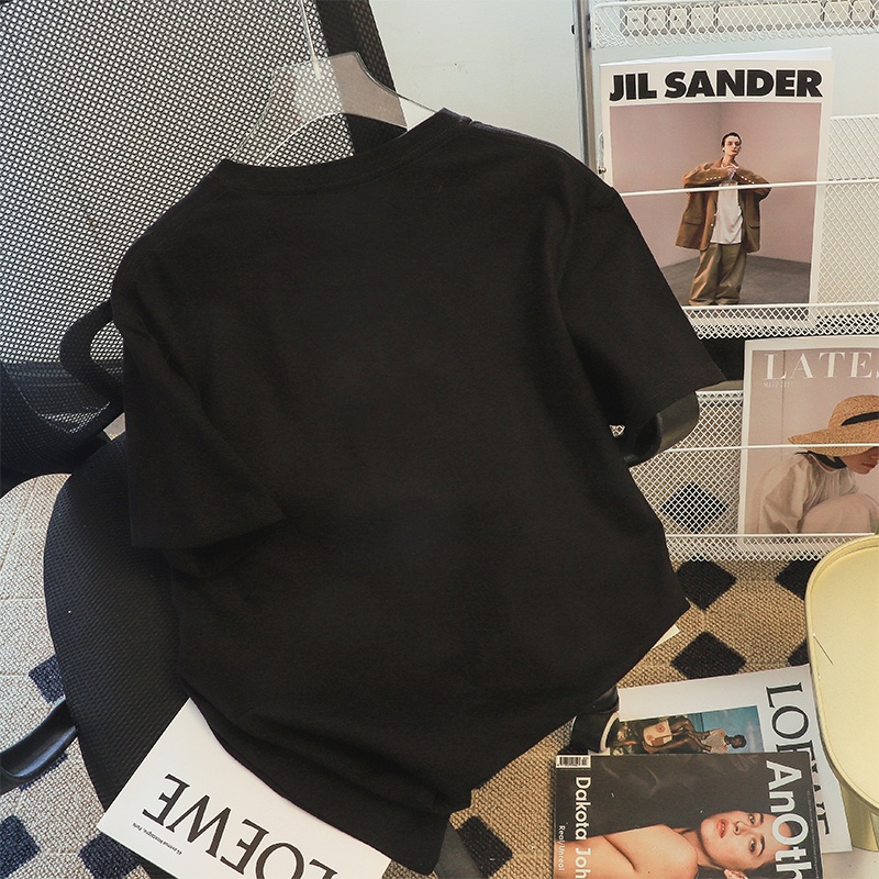 NRVP Áo Thun Tay Ngắn Cổ Tròn Bằng Vải Cotton 100% Nguyên Chất Thời Trang Mùa Hè Dành Cho Nữ Phong Cách Hàn Quốc