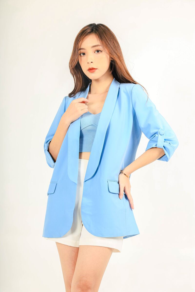 Áo blazer cá tay cổ kiểu CCHAT