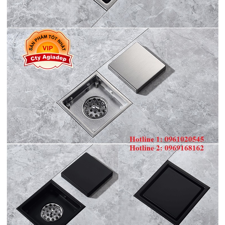 Ga thoát sàn cao cấp Inox SUS 304 - Nắp để gạch đá trang trí - Chống mùi hôi và côn trùng tuyệt đối AGIADEP