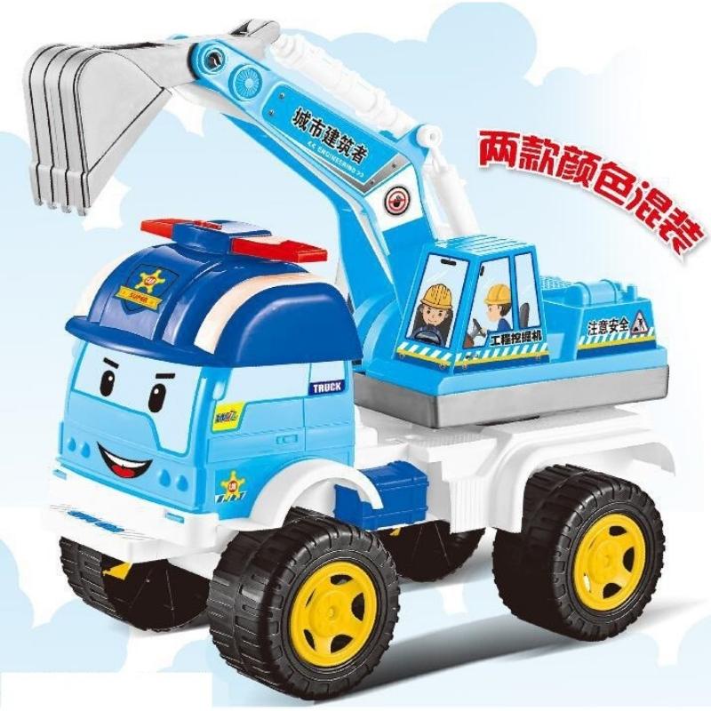 Đồ chơi MÁY XÚC poli cho bé siêu to, có thể dễ dàng điều chỉnh cần múc và di chuyển TKMB68