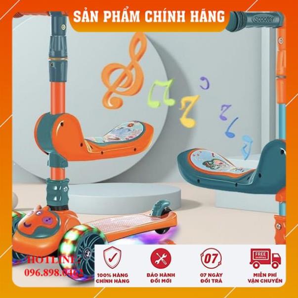 [HÀNG LOẠI 1-FREESHIP] Xe Trượt Scooter Trẻ Em Xe Trượt Cho Bé, Xe Thăng Bằng Cho Bé Phát Sáng, Xe Ghế Nhún Cho Bé