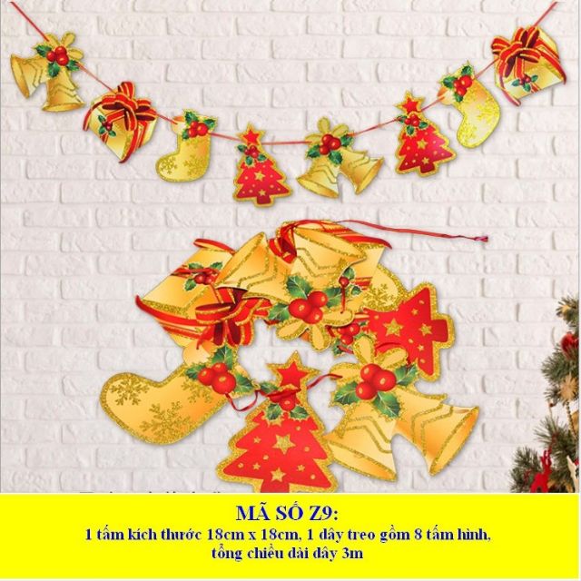 Trang trí noek cờ treo noel mẫu Z9