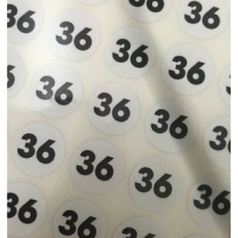 70 con tem giá 1 K _ Tem size nhãn số dán_decal Size 35 tới 42 giày dép.