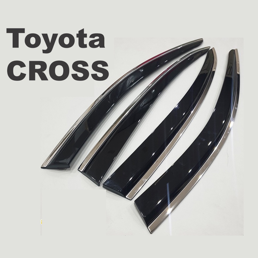 Vè Che Mưa Cho Xe Toyota Cross 2020 2021 2022 Mẫu Viền Inox