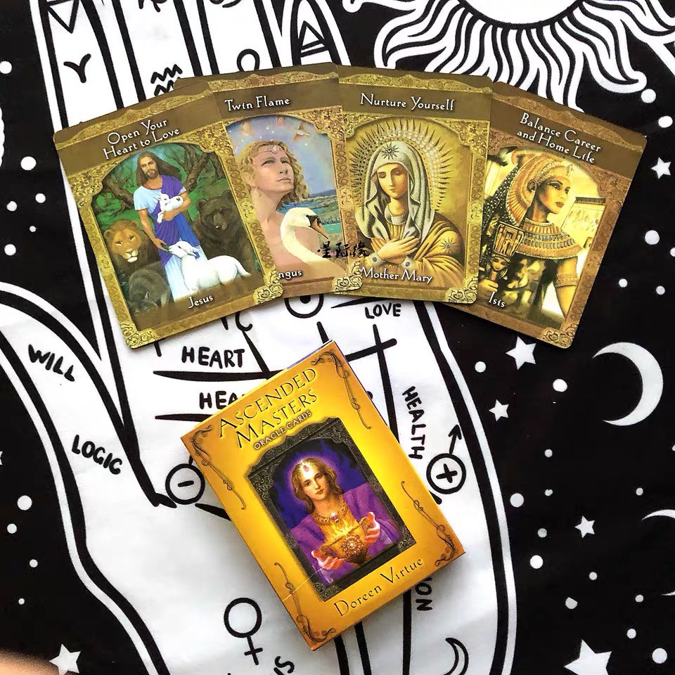 Combo Bộ Bài Bói Tarot Bói Ascended Masters Oracle H9 New và Khăn Trải Bàn Tarot