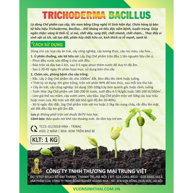 Nấm đối kháng trichoderma TRIBAC