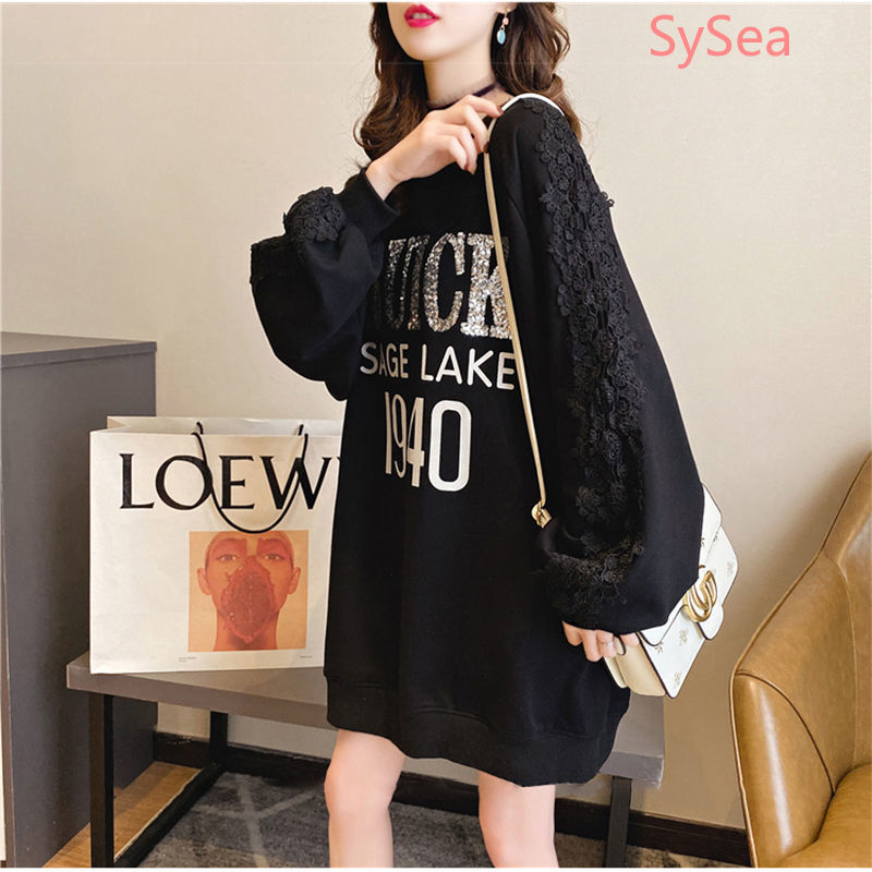 Áo Thun Tay Dài Cổ Tròn Thiết Kế Dáng Rộng Thoải Mái