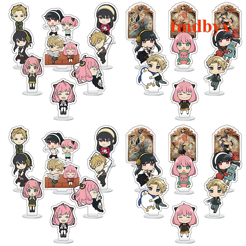 Set 9 Mô Hình Nhân Vật Phim Anime Spy X Family Bằng Acrylic Dùng Trang Trí Bàn Làm Việc