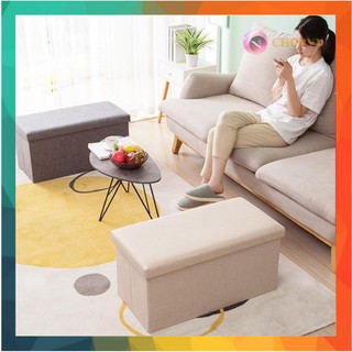 Ghế đôn dài đa năng 76*38*38 kiêm ghế hộp đựng đồ Chorvy có thể gấp gọn tiếp kiệm diện tích dành cho văn phòng chung cư