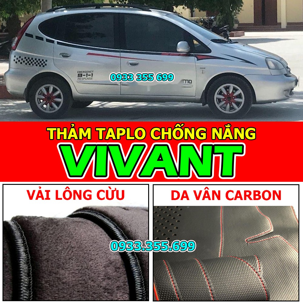 Thảm Taplo CHEVROLET VIVANT bằng Nhung lông Cừu 2007 2008 2009 2010 2011