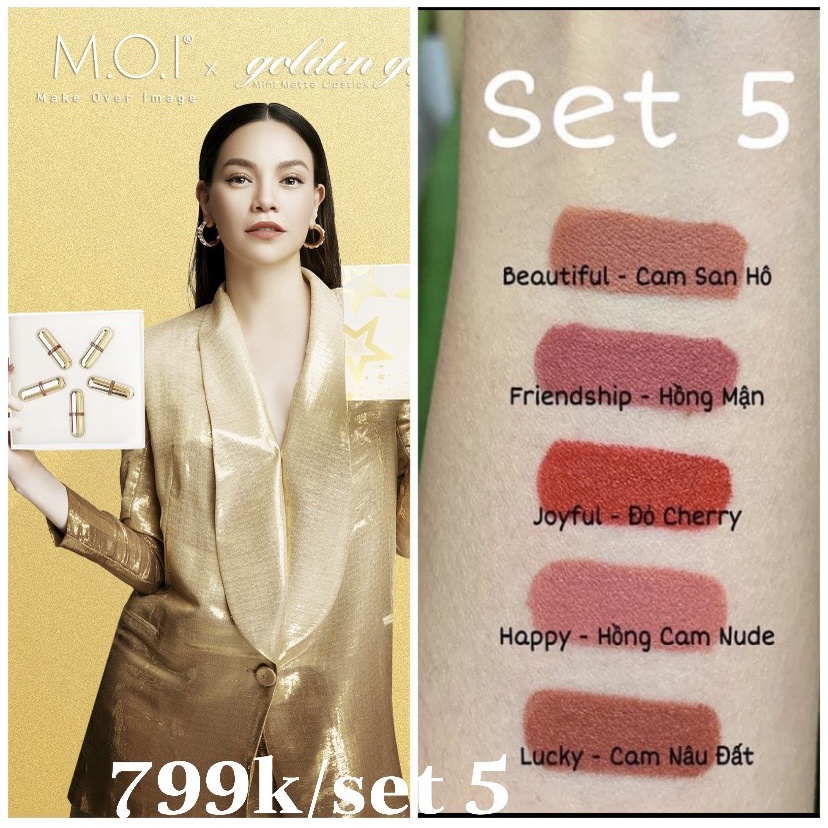 [Ảnh thật] Son Môi Mini - Set son - MOI Cosmetics Hồ Ngọc Hà - Golden Gift | BigBuy360 - bigbuy360.vn