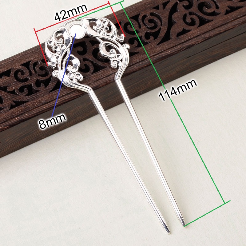 1 cán trâm đúc họa tiết đôn hoàng 40*105mm nguyên liệu làm trâm làm trang sức cổ trang cosplay cổ phục có màu KC
