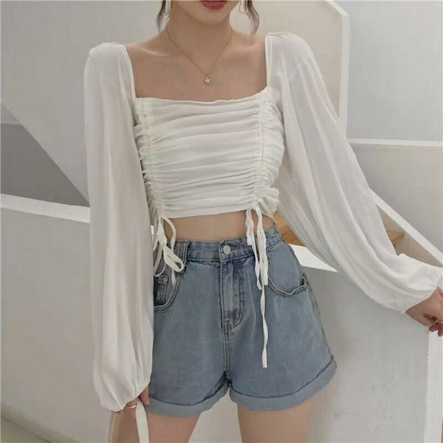Áo nữ kiểu rút dây đũi xinh xắn