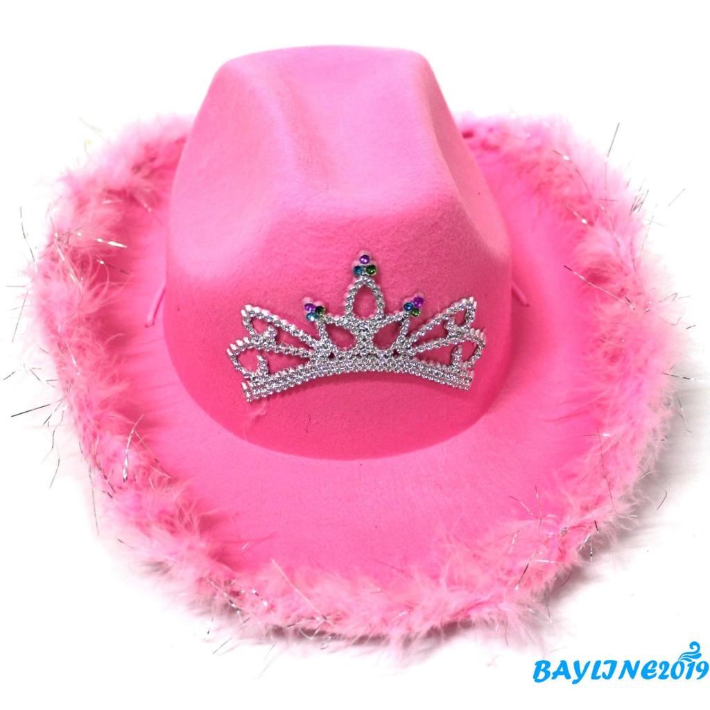 Nón Cao Bồi Màu Hồng Lấp Lánh Dễ Thương Dành Cho Nữ