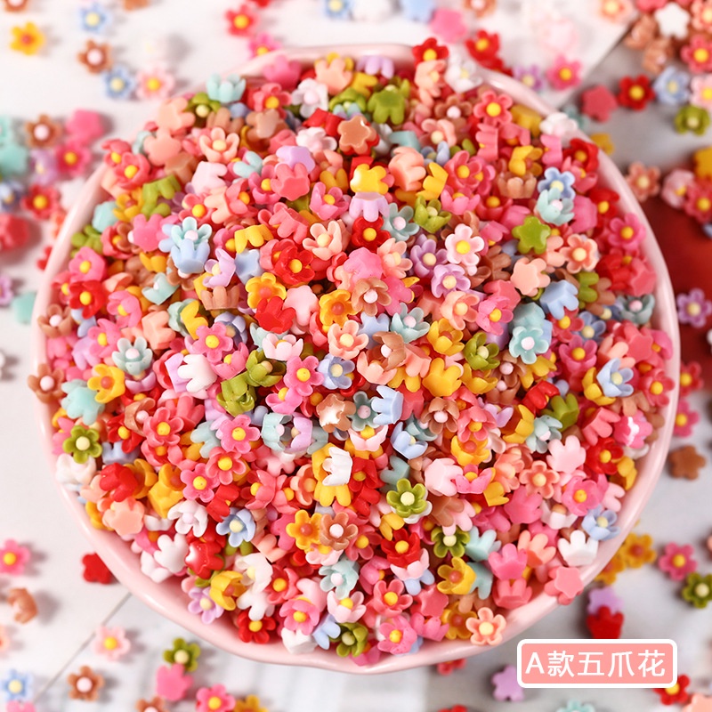 Set 100 Hoa Nhựa 6mm Trang Trí Ốp Điện Thoại